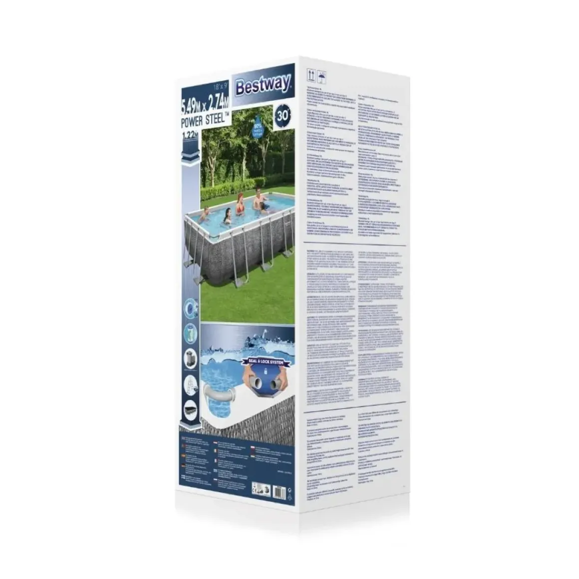 Bestway Opzetzwembad Power Steel Rechthoek Met Filterpomp O549X274X122Cm