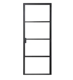 Binnendeur Loft Rechtsdraaiend Zwart Aluminium 201,5X83Cm