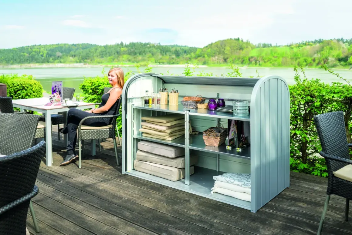 Biohort Opbergbox Storemax 160 Zilver Metallic 78X163Cm