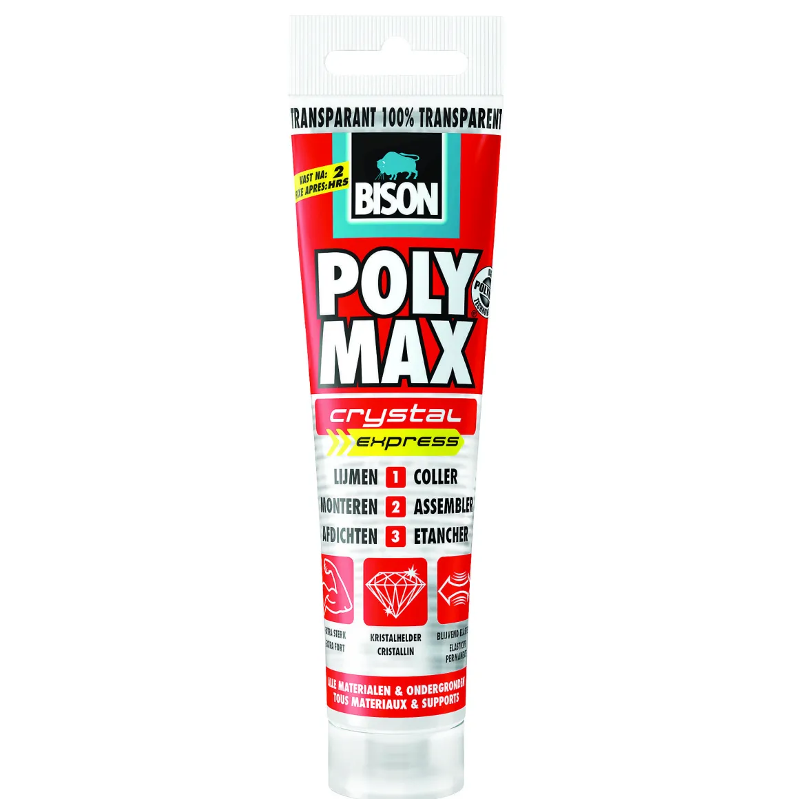 Bison Universele Montagelijm Poly Max Crystal Express Tub 115G