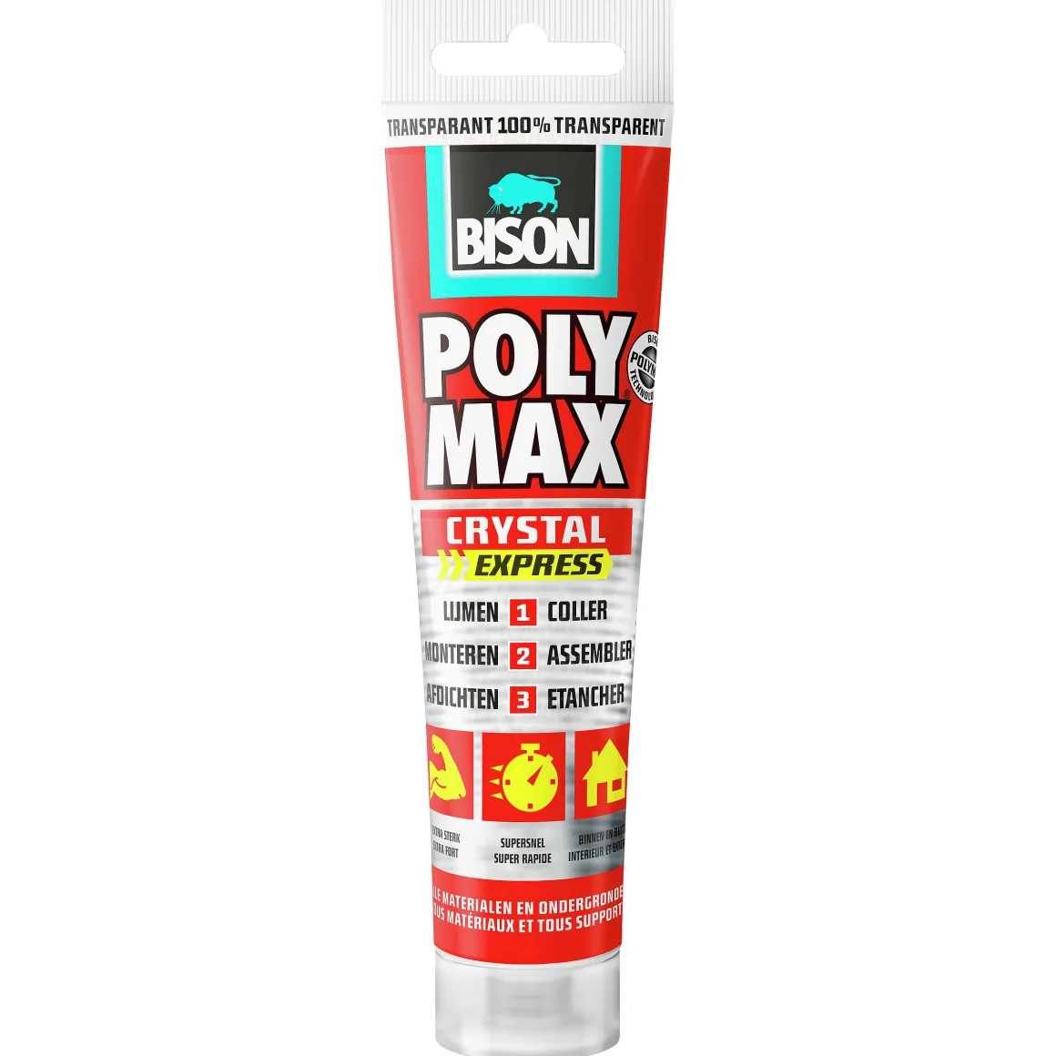 Bison Universele Montagelijm Poly Max Crystal Express Tub 115G