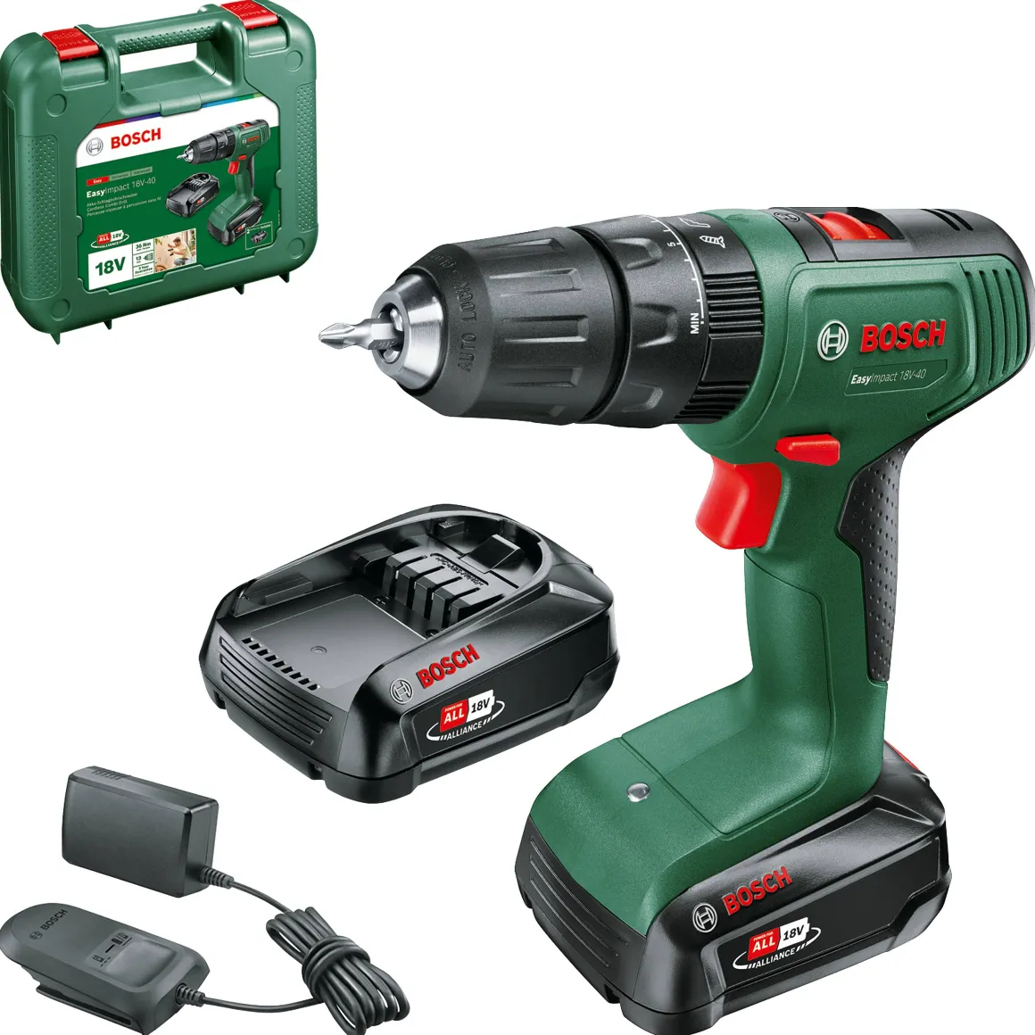 Bosch Accuboormachine Met Klopfunctie Easyimpact-40 18V (2 Accu'S)