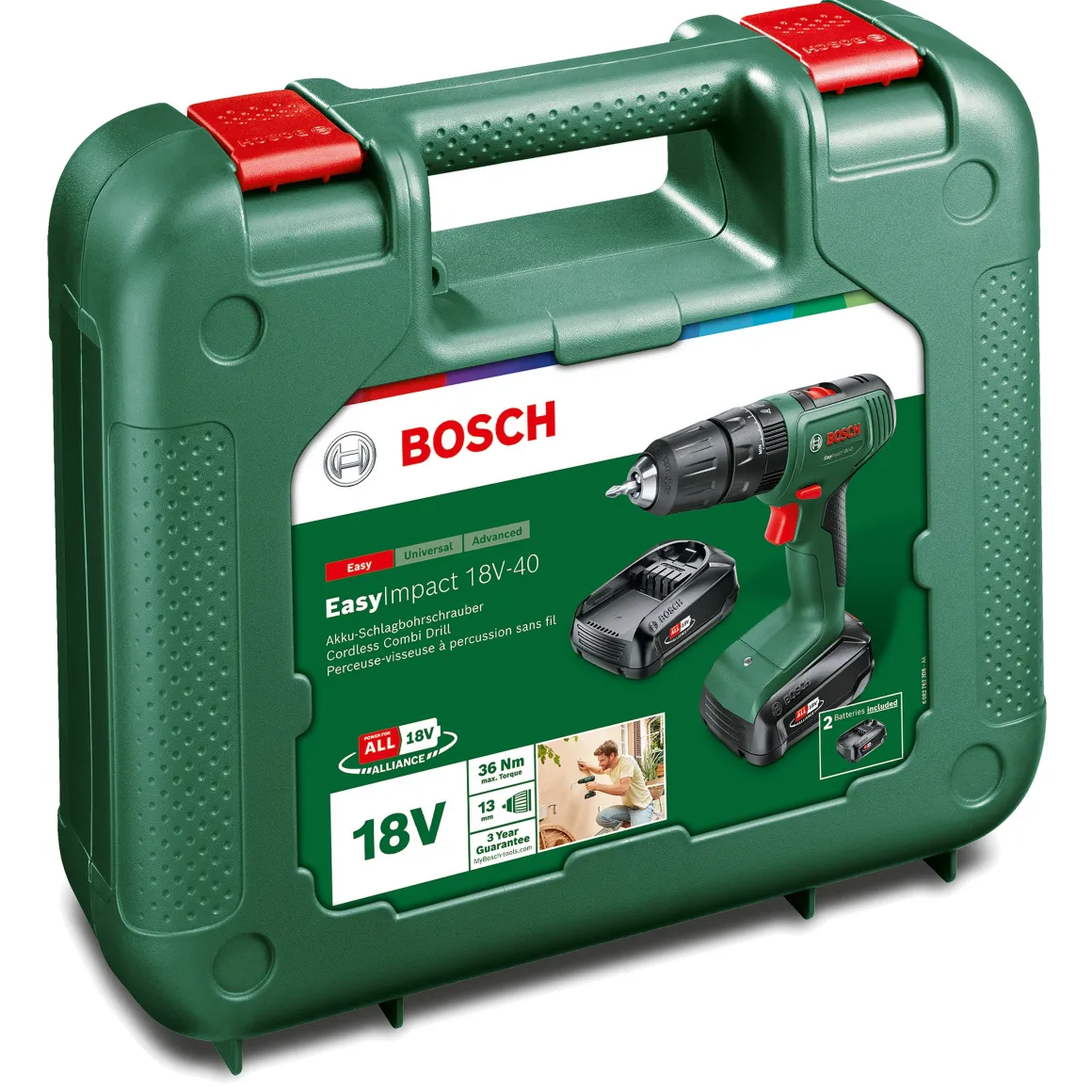 Bosch Accuboormachine Met Klopfunctie Easyimpact-40 18V (2 Accu'S)