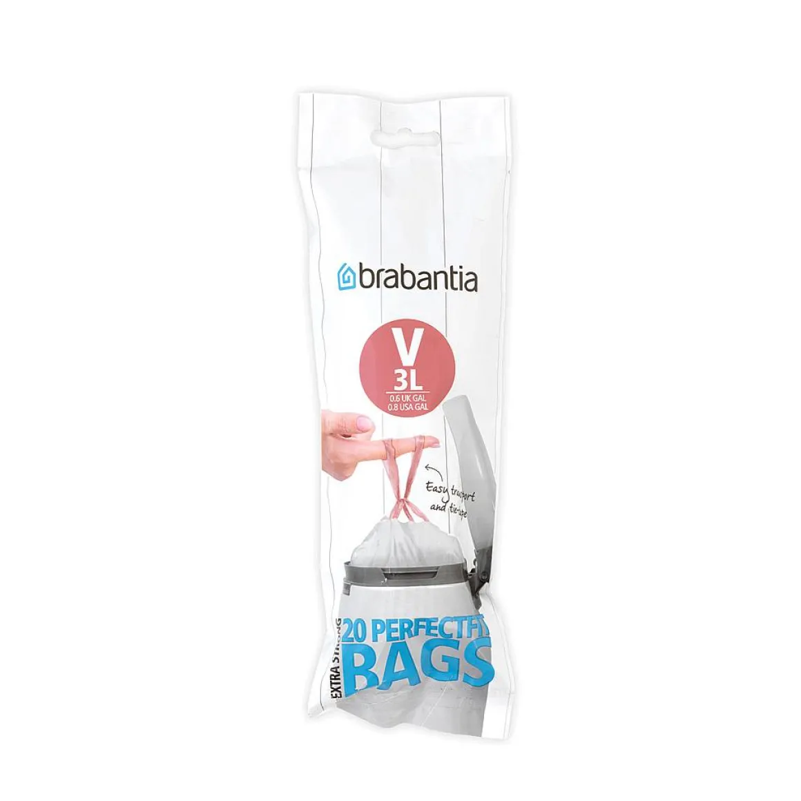 Brabantia Afvalzak Perfectfit V Wit 3L 20 Stuks