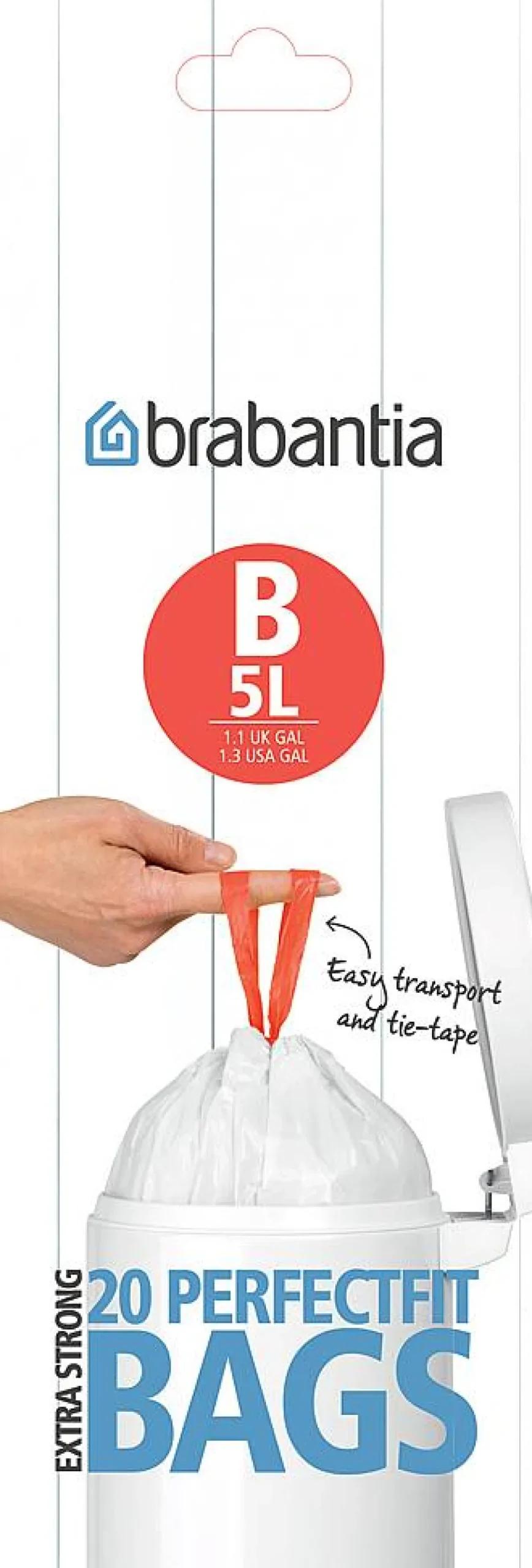 Brabantia Afvalzak Perfectfit B Wit 5L 20 Stuks