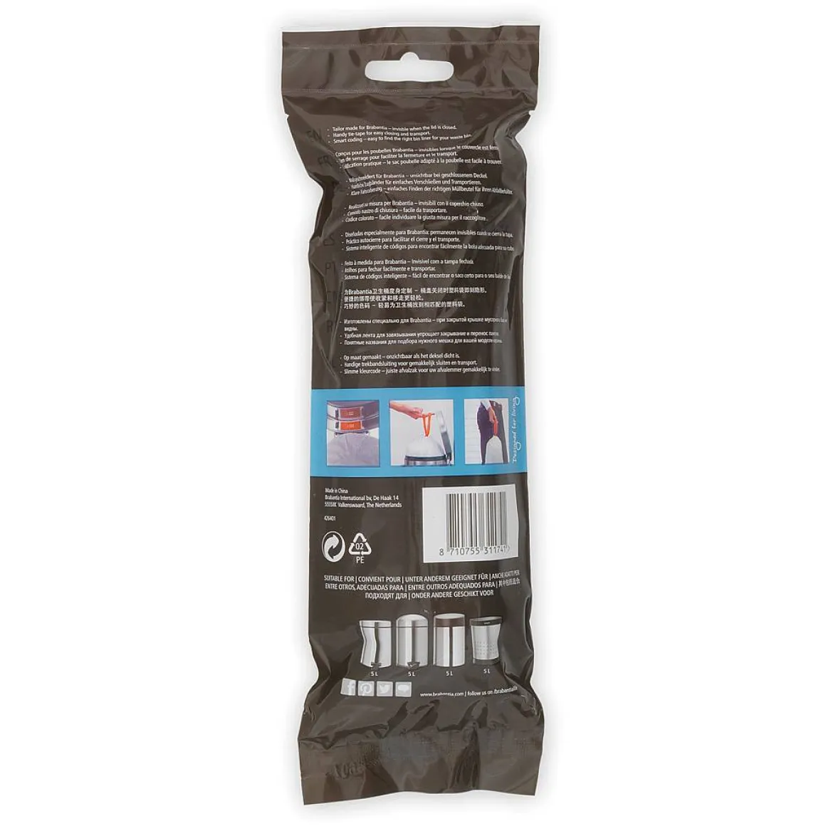 Brabantia Afvalzak Perfectfit B Wit 5L 20 Stuks