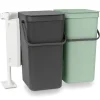 Brabantia Inbouwemmer Sort&Go 2X16L Jade Groen/Donkergroen