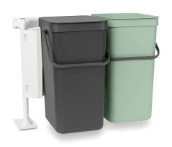 Brabantia Inbouwemmer Sort&Go 2X16L Jade Groen/Donkergroen