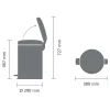 Brabantia Pedaalemmer Newicon Matt Black 20L