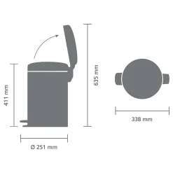 Brabantia Pedaalemmer Newicon Matt Black 12L
