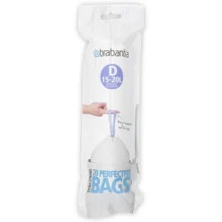 Brabantia Perfectfit Afvalzak Met Trekbandsluiting Code D 15-20L 20 Stuks/Rol Recycled