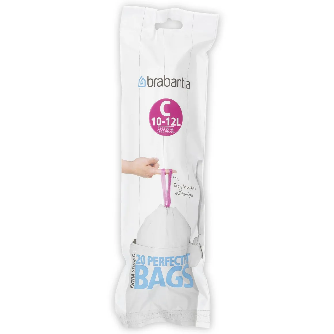Brabantia Perfectfit Afvalzak Met Trekbandsluiting Code C 10-12L 20 Stuks/Rol Recycled