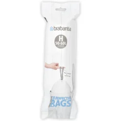 Brabantia Perfectfit Afvalzak Met Trekbandsluiting Code H 50-60L 10 Stuks/Rol Recycled