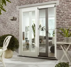 Cando Hordeur Premium L - Plisse Hordeur - Wit Profiel - Grijs Gaas - 96X230Cm