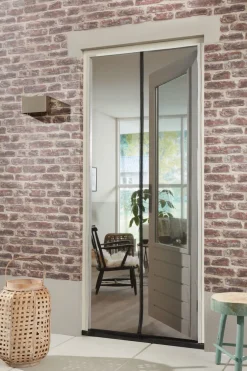 Cando Hordeur Standaard - Magneethor - Wit Profiel - Zwart Gaas - 95X235Cm