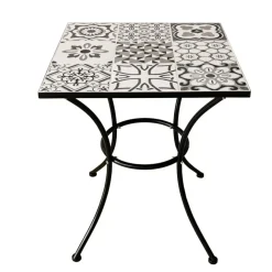 Central Park Bistrotafel Atri Zwart/Wit 60X60Cm
