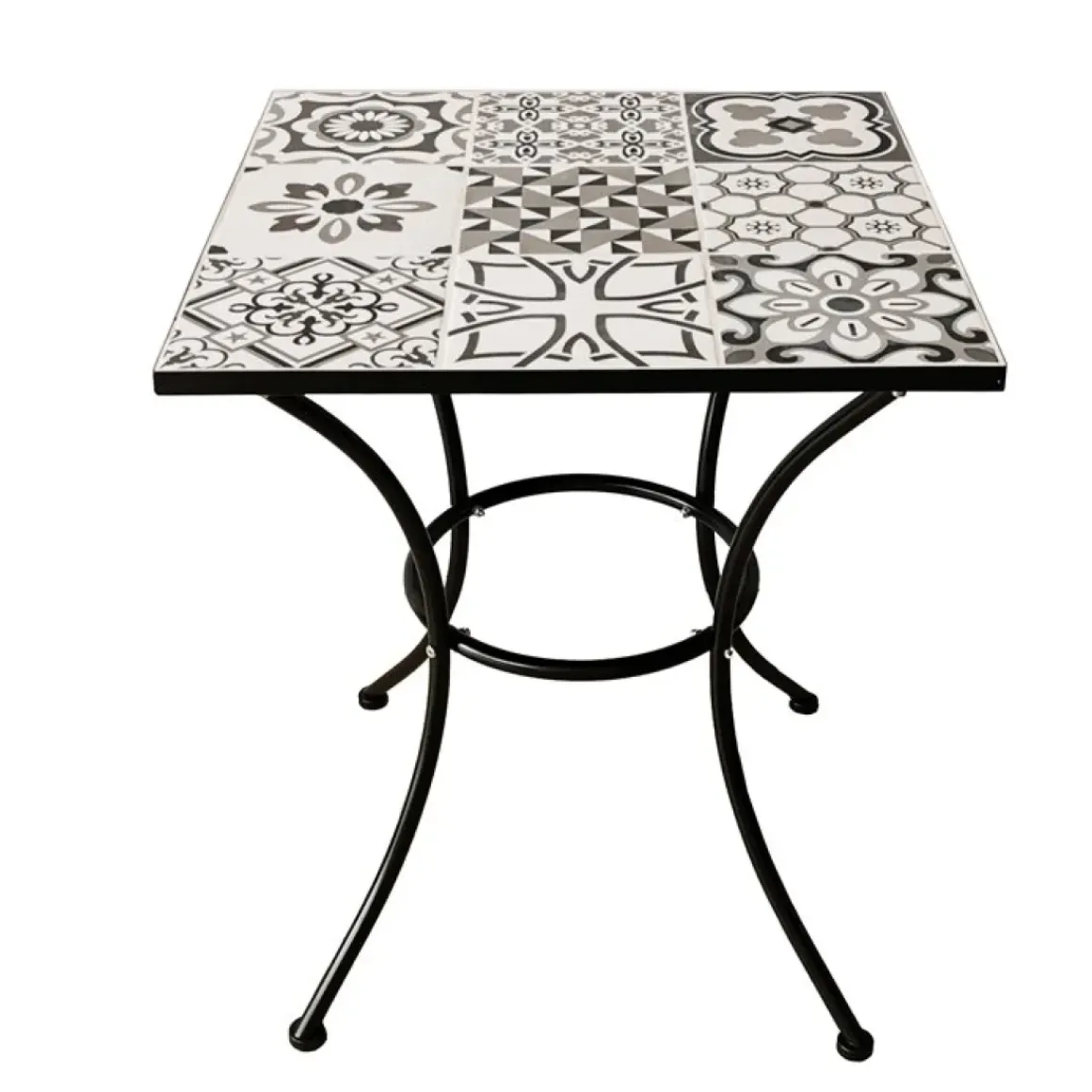Central Park Bistrotafel Atri Zwart/Wit 60X60Cm