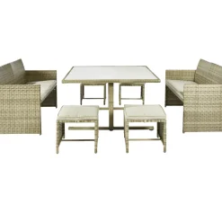 Central Park Dining Loungeset Capri Naturel 7-Delig