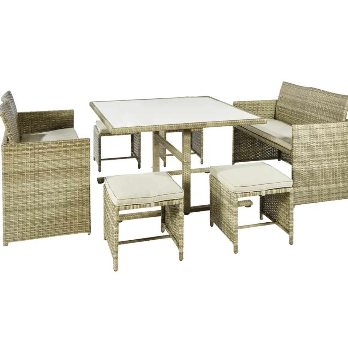 Central Park Dining Loungeset Capri Naturel 7-Delig