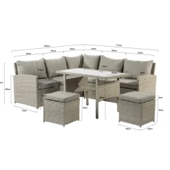 Central Park Dining Loungeset Rochelle Creme 5 Stuks