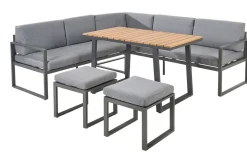 Central Park Hoekbank Loungeset Monte Carlo 5-Delig Aluminium