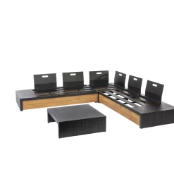 Central Park Hoekbank Loungeset Cassis Zwart Hout
