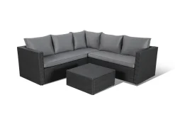 Central Park Hoekbank Loungeset Alea Grijs Staal/Wicker 3 Stuks