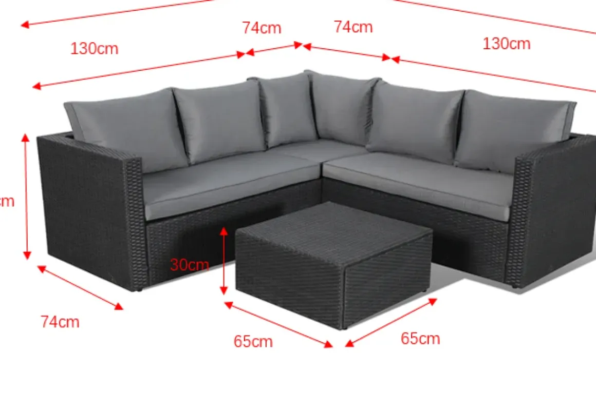 Central Park Hoekbank Loungeset Alea Grijs Staal/Wicker 3 Stuks