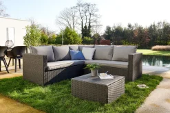 Central Park Hoekbank Loungeset Alea Grijs Staal/Wicker 3 Stuks
