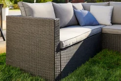 Central Park Hoekbank Loungeset Alea Grijs Staal/Wicker 3 Stuks