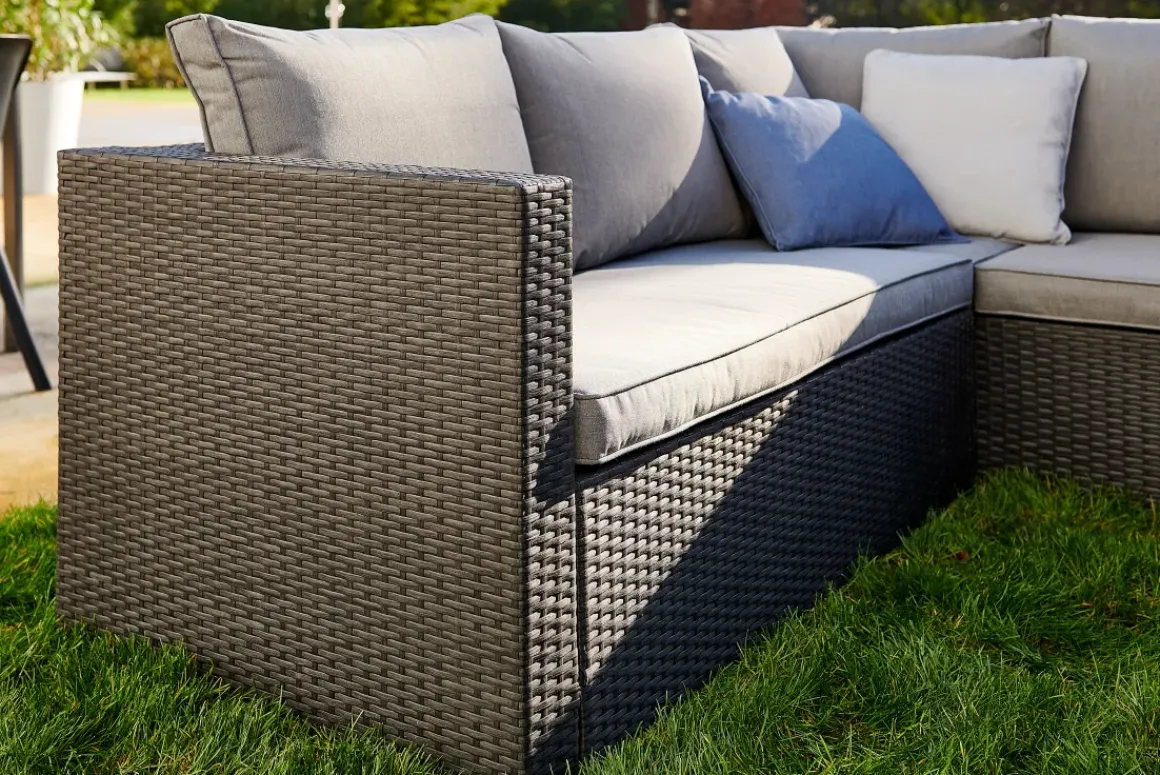 Central Park Hoekbank Loungeset Alea Grijs Staal/Wicker 3 Stuks