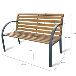 Central Park Tuinbank City 2-Zits Staal Fsc Eucalyptushout