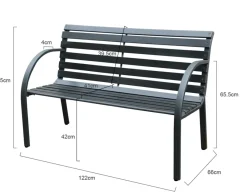 Central Park Tuinbank City 2-Zits Zwart 122X66Cm
