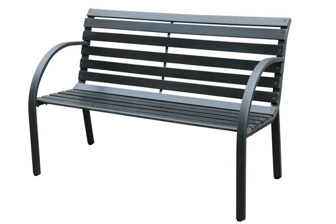 Central Park Tuinbank City Staal/Fsc Eucalyptushout Zwart 122X81,5Cm