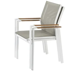 Central Park Tuinstoel Bonifacio Stapelbaar Aluminium/Textileen Taupe