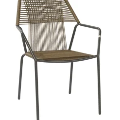 Central Park Tuinstoel Frejus Stapelbaar Wicker Donkergrijs 65,5X62X84Cm