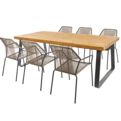 Central Park Tuinstoel Frejus Stapelbaar Wicker Donkergrijs 65,5X62X84Cm