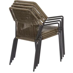 Central Park Tuinstoel Frejus Stapelbaar Wicker Donkergrijs 65,5X62X84Cm