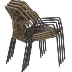 Central Park Tuinstoel Frejus Stapelbaar Wicker Donkergrijs 65,5X62X84Cm