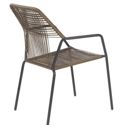 Central Park Tuinstoel Frejus Stapelbaar Wicker Donkergrijs 65,5X62X84Cm