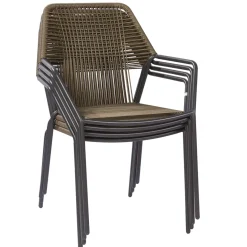Central Park Tuinstoel Frejus Stapelbaar Wicker Donkergrijs 65,5X62X84Cm