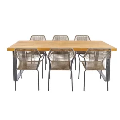 Central Park Tuinstoel Frejus Stapelbaar Wicker Donkergrijs 65,5X62X84Cm