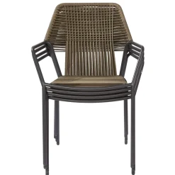 Central Park Tuinstoel Frejus Stapelbaar Wicker Donkergrijs 65,5X62X84Cm