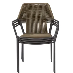 Central Park Tuinstoel Frejus Stapelbaar Wicker Donkergrijs 65,5X62X84Cm