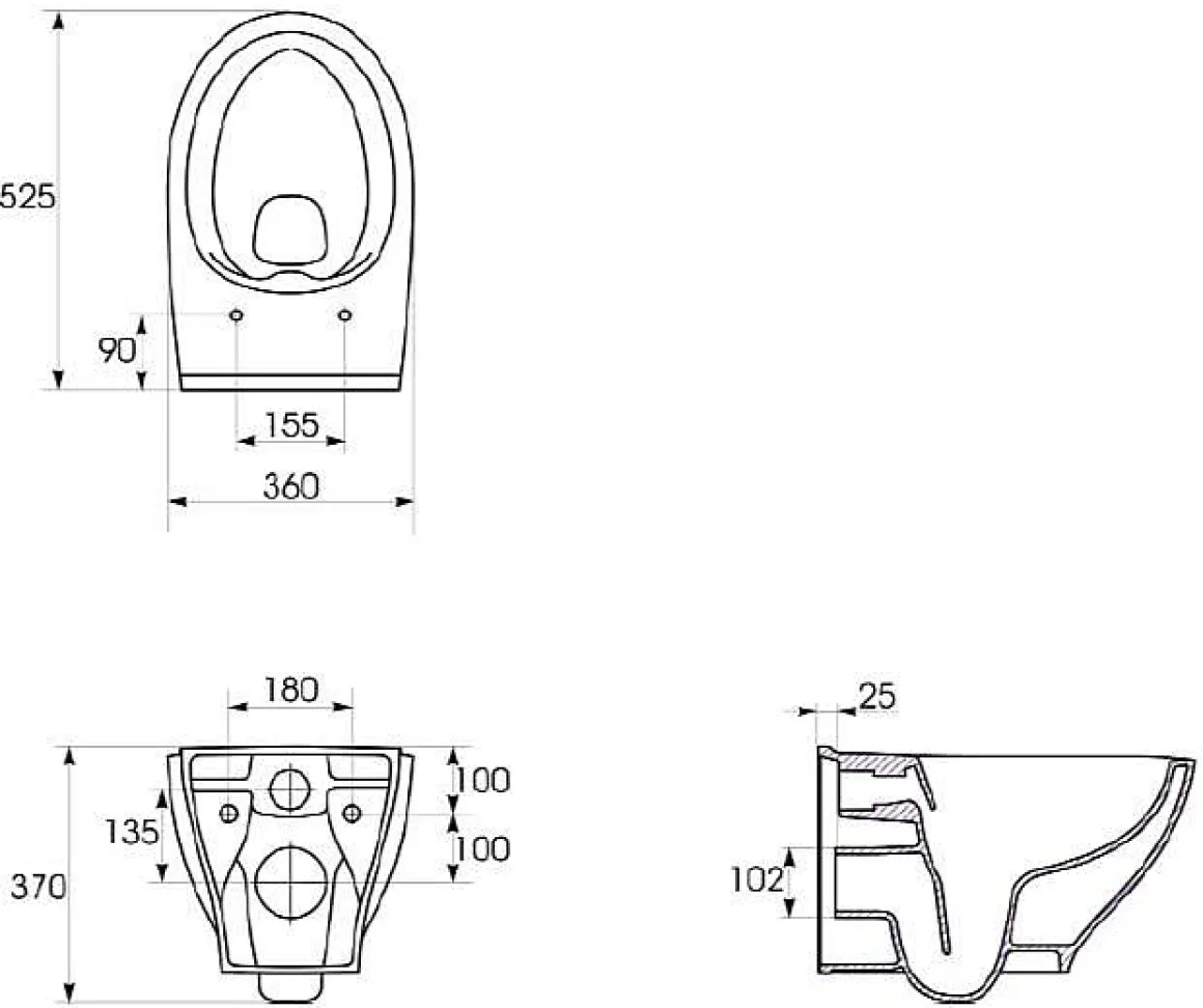 Cersanit Hangtoilet Moduo Wit | Soft-Close & Quick Release Toiletzitting | Randloos Toiletpot