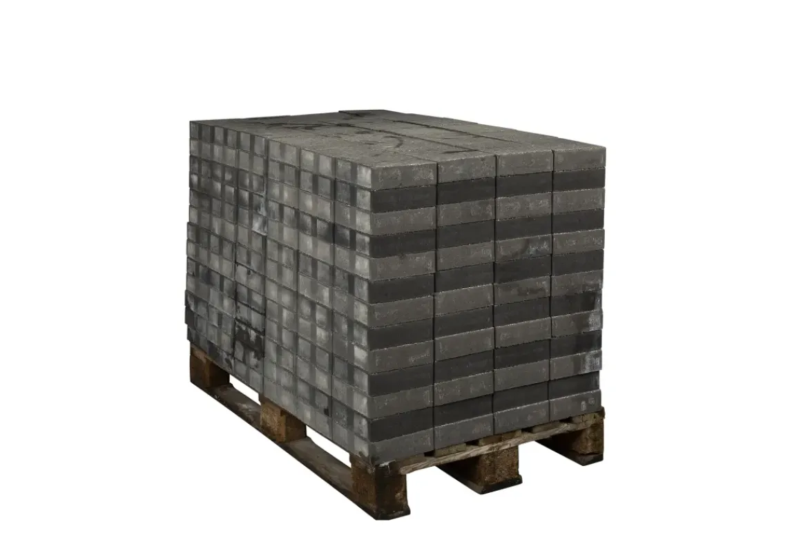 Coeck Getrommelde In-Line Klinker Grijs-Zwart 20X20X6Cm 312St