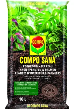 Compo Sana Potgrond Voor Kamerplanten En Palmen 10L