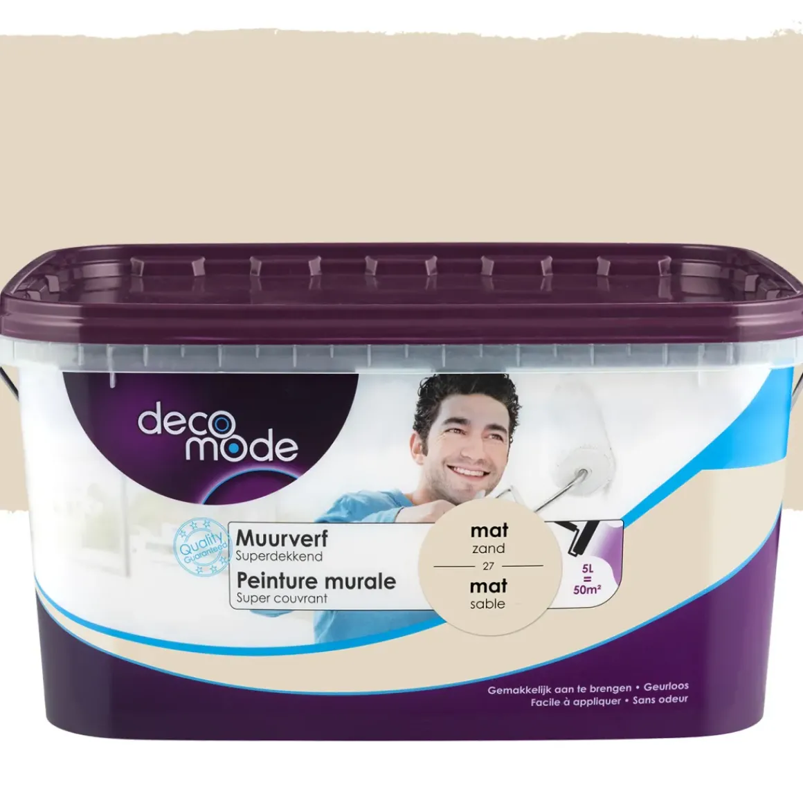 Decomode Muurverf Superdekkend Mat Zand 5L