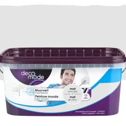 Decomode Muurverf Superdekkend Mat Zacht Grijs 2,5L