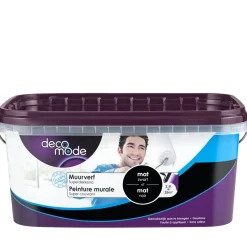 Decomode Muurverf Superdekkend Mat Zwart 2,5L